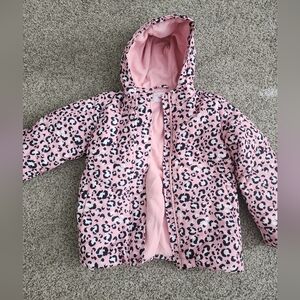 Girls Childrens place, size 10/12 pink leopard snow jacket